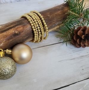 Gold Dipped Beaded Bracelet Set of